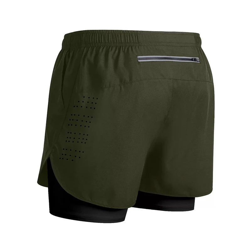 Men’s 2-in-1 Running Shorts – Quick-Dry Trendy Performance Workout Shorts | Lock In