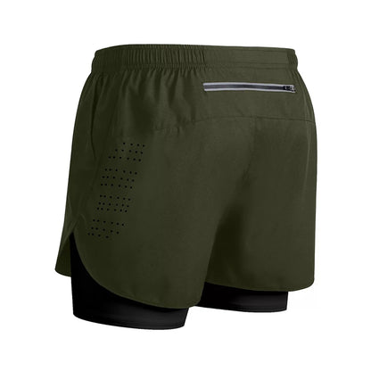 Men’s 2-in-1 Running Shorts – Quick-Dry Trendy Performance Workout Shorts | Lock In