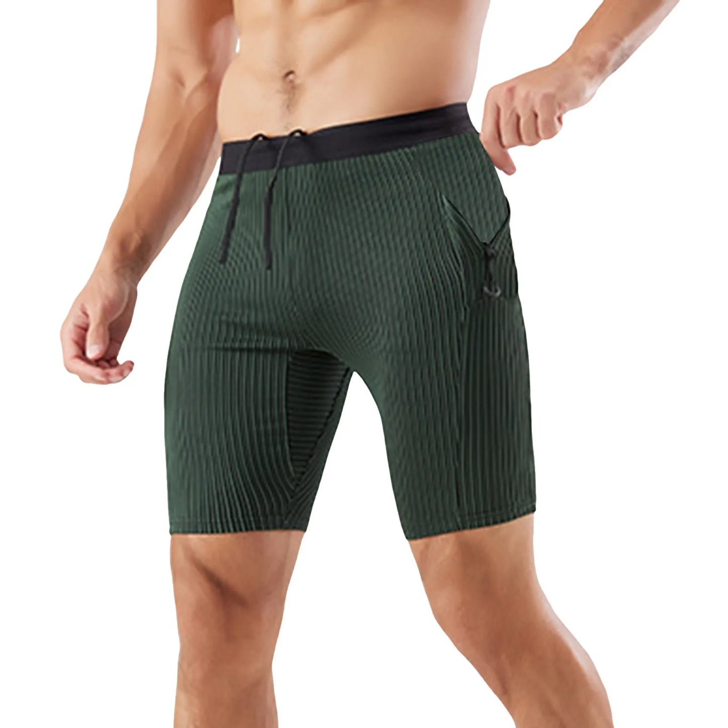 Men’s Running Half-Tights – Breathable Distance Running Shorts with Zipper Pockets | Lock In