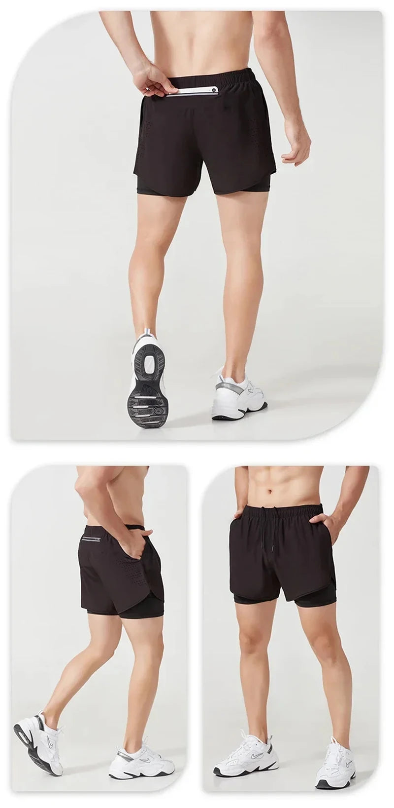 Men’s 2-in-1 Running Shorts – Quick-Dry Trendy Performance Workout Shorts | Lock In