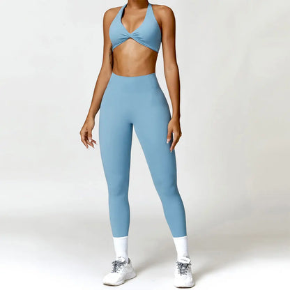 Women’s Seamless Yoga Set – Push-Up Sports Bra & High-Waist Leggings | Lock In