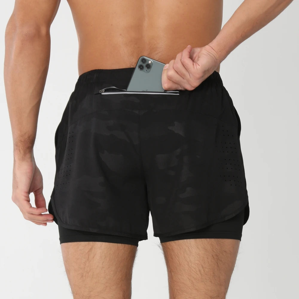 Men’s 2-in-1 Running & Training Shorts – Quick-Dry Performance Shorts | Lock In