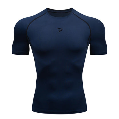 Men’s Running Compression T-Shirt – Quick-Dry Athletic Sport & Gym Top | Lock In