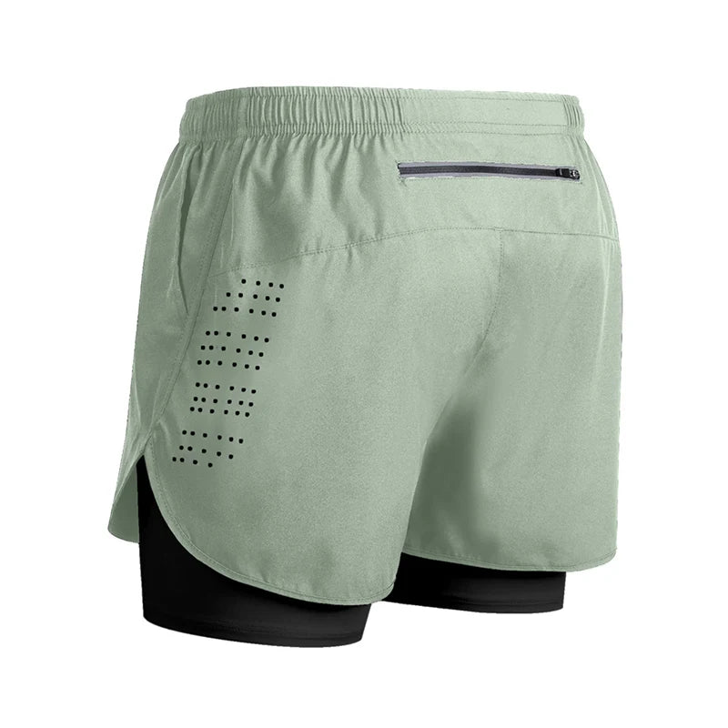 Men’s 2-in-1 Running Shorts – Quick-Dry Trendy Performance Workout Shorts | Lock In