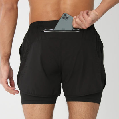Men’s 2-in-1 Running & Training Shorts – Quick-Dry Performance Shorts | Lock In