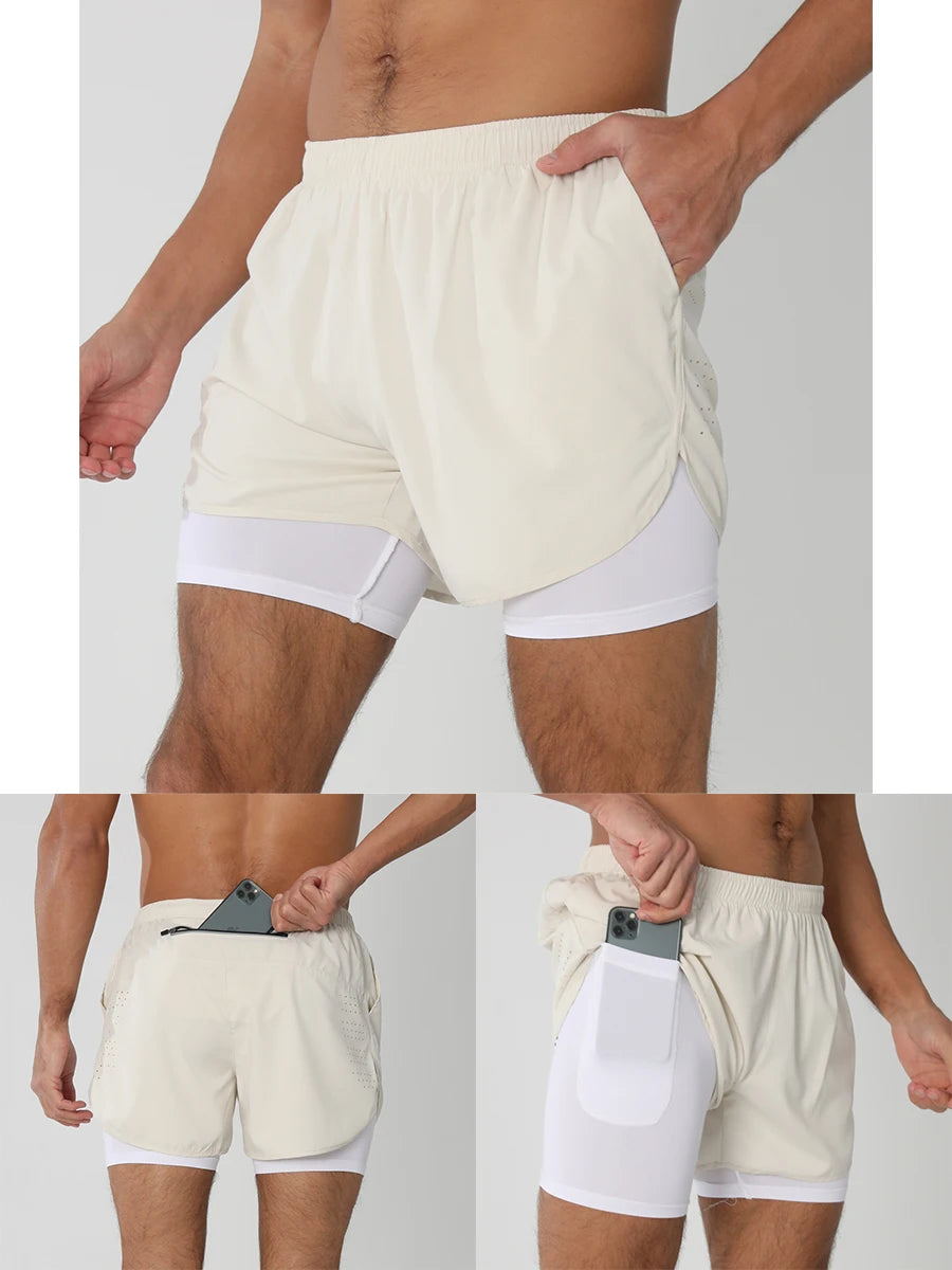 Men’s 2-in-1 Running & Training Shorts – Quick-Dry Performance Shorts | Lock In