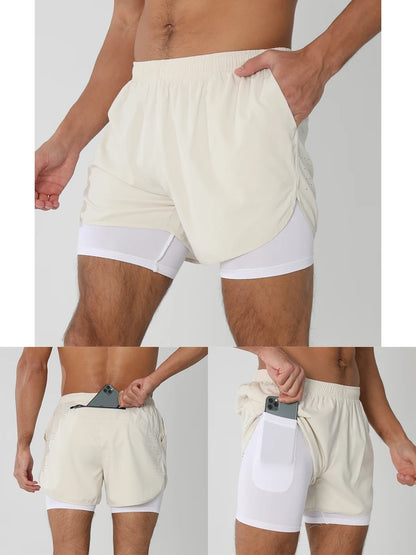 Men’s 2-in-1 Running & Training Shorts – Quick-Dry Performance Shorts | Lock In