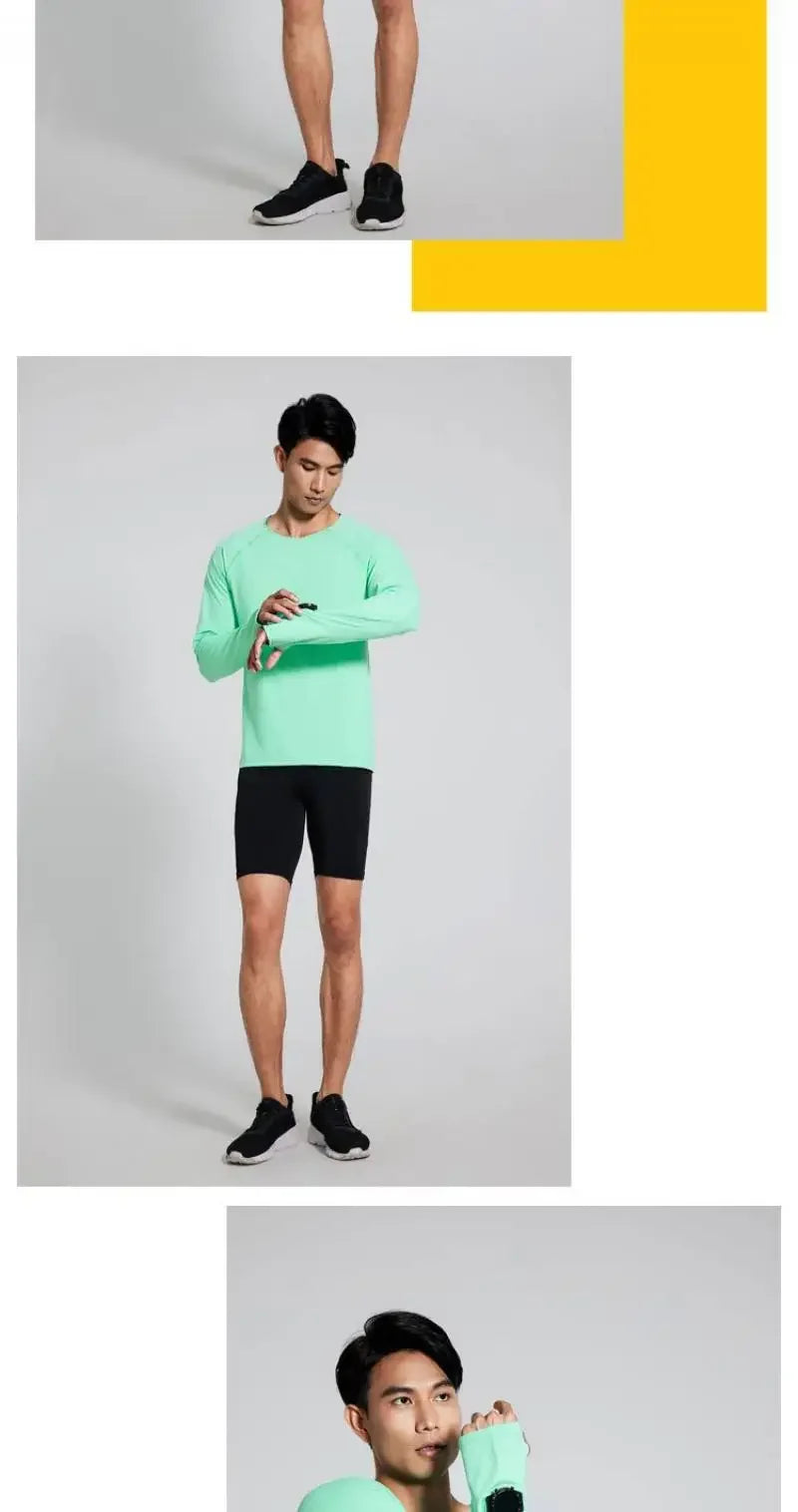 Men’s Marathon Running Long Sleeve Top – Quick-Dry Anti-UV Training Shirt | Lock In