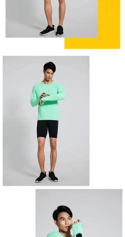 Men’s Marathon Running Long Sleeve Top – Quick-Dry Anti-UV Training Shirt | Lock In