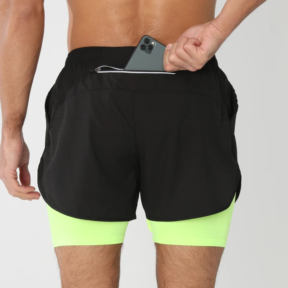 Men’s 2-in-1 Running & Training Shorts – Quick-Dry Performance Shorts | Lock In