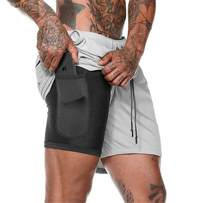 Men’s 2-in-1 Running Shorts – Quick-Dry Training & Gym Shorts | Lock In