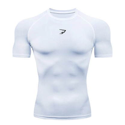 Men’s Running Compression T-Shirt – Quick-Dry Athletic Sport & Gym Top | Lock In